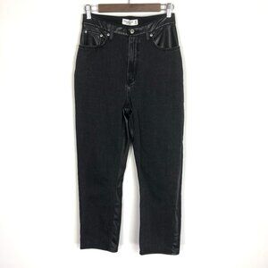 Abercrombie & Fitch Ankle Straight Ultra High Rise Curve Love 29/8R Faux Leather